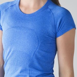 blue lululemon swiftly tech short sleeve shirt